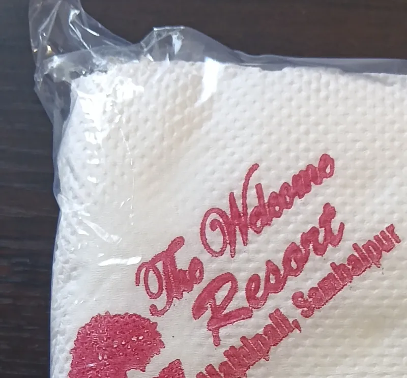 The Welcome Resort logo napkin